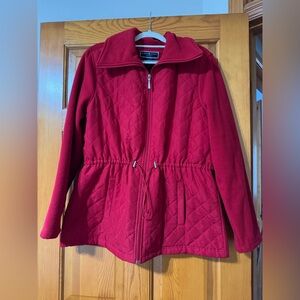 Karen Scott Women's Red Quilted Utility Jacket
